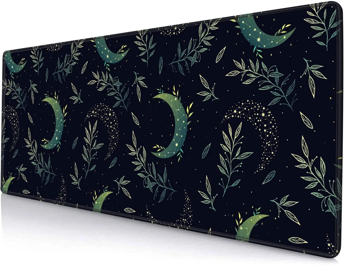KEHIPI KEHIPI mouse pad 31.5x11.8in 0.12in Black Boho Magic Moon — product photo