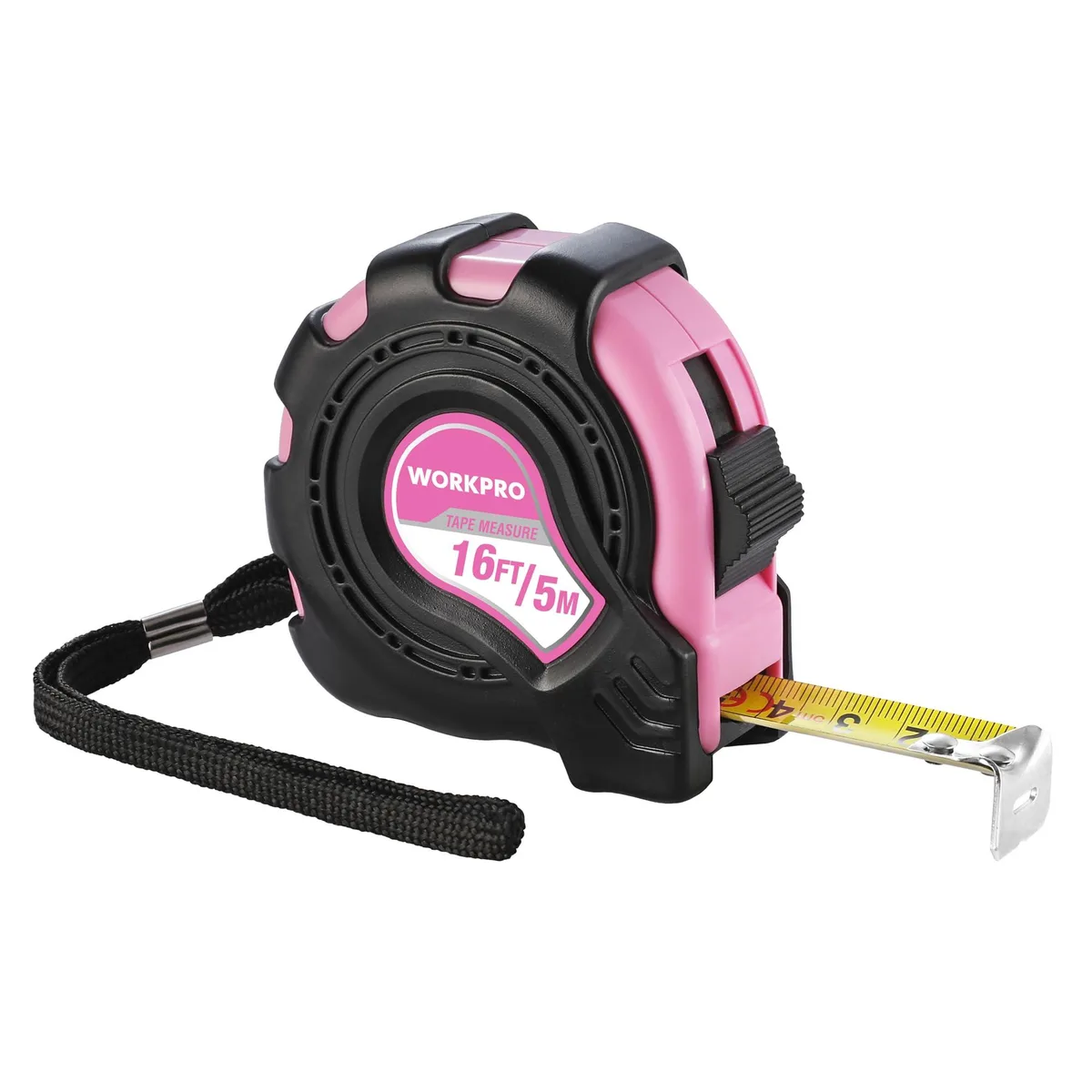 WORKPRO 16FT Pink Tape Measure .8in Blade 1/32in Accuracy .44lb — product photo