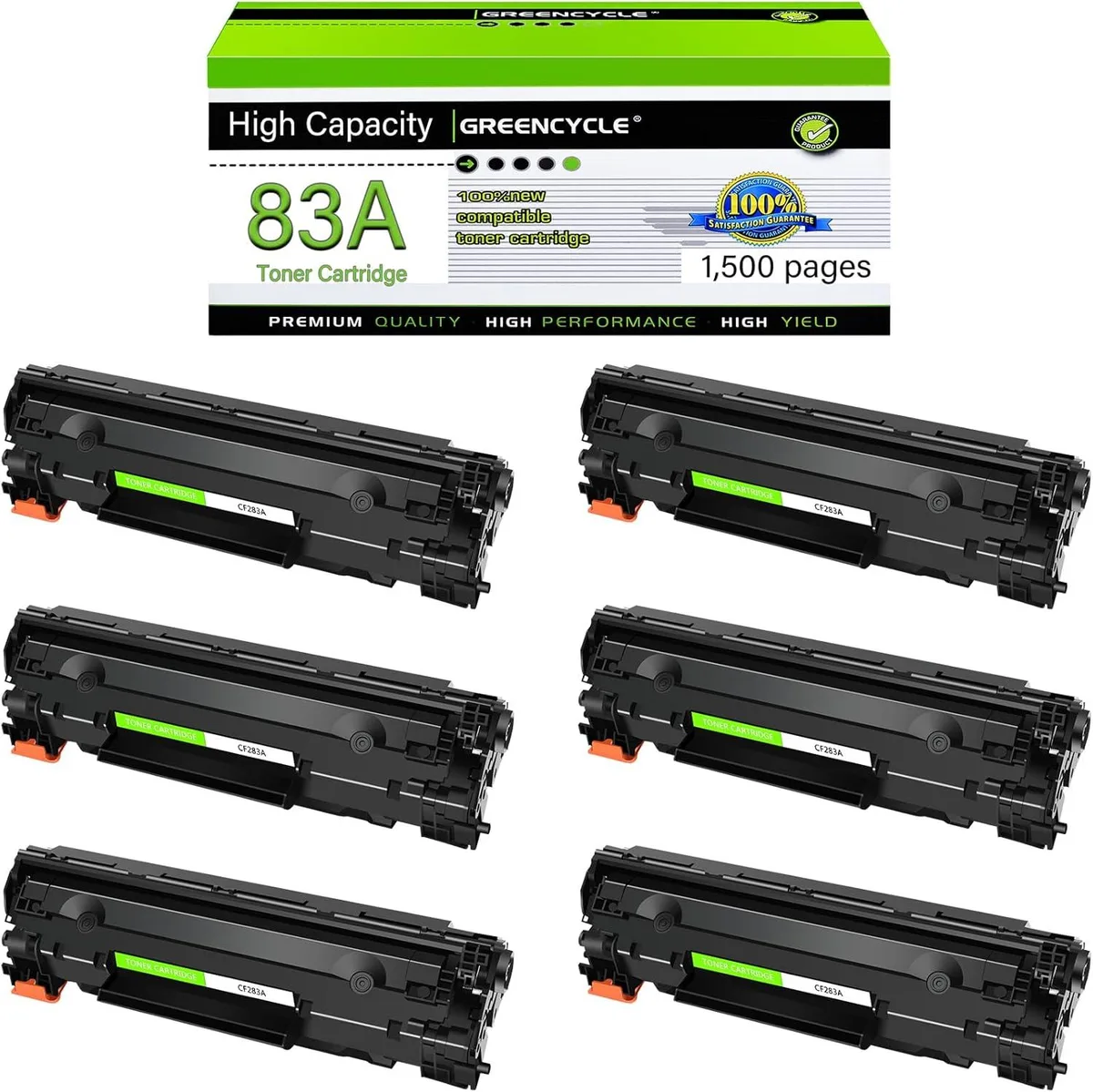 GREENCYCLE GREENCYCLE CF283A compatible black toner cartridge 6 pack 1500 pages — product photo