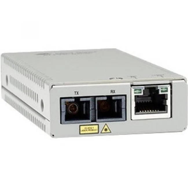 Compact media converter module with SC fibre and RJ-45 ports
