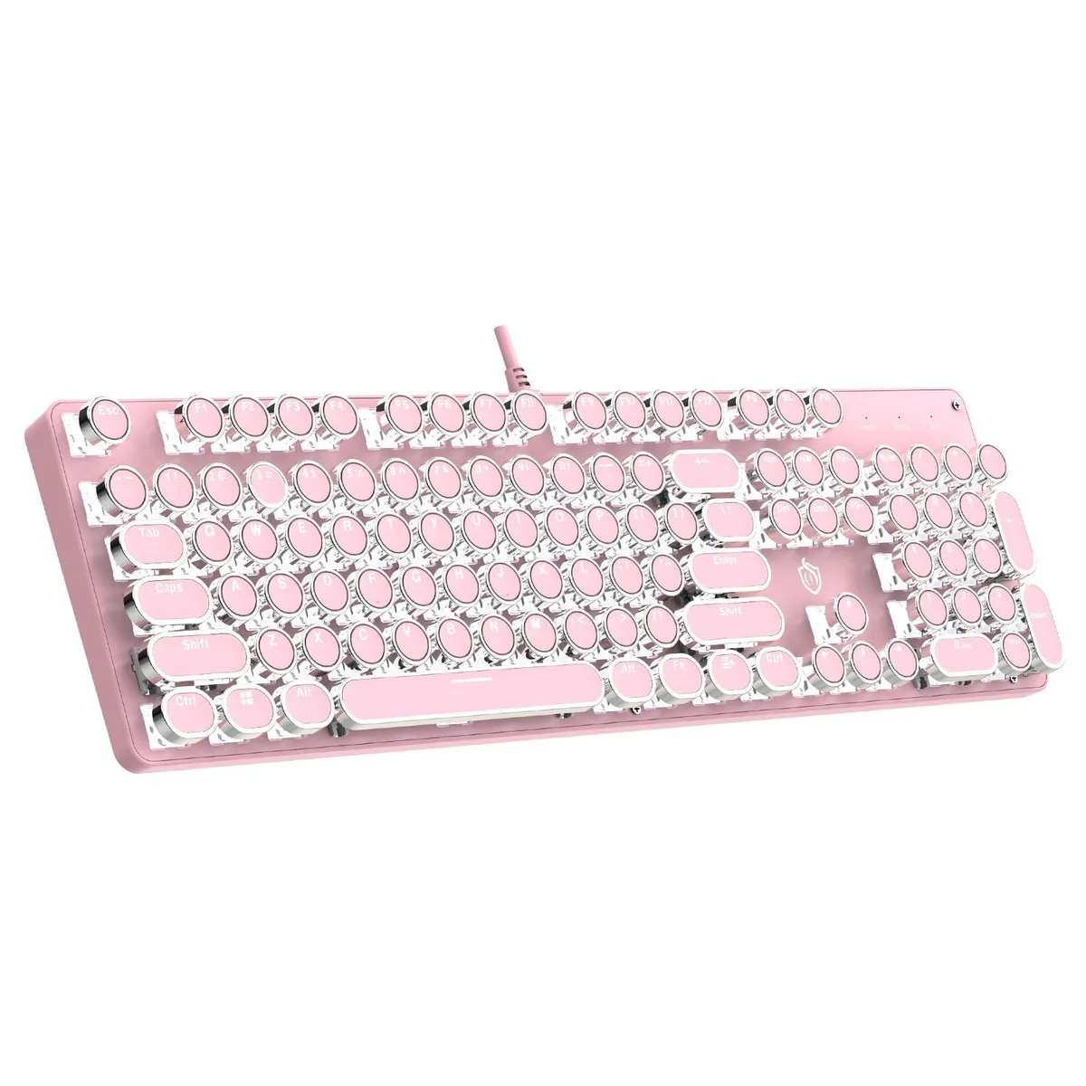DNBeffulgent DNBeffulgent Typewriter Mechanical Gaming Keyboard RGB Red Switches 104 Keys Pink — product photo