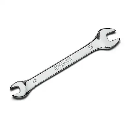 Small chrome open-end wrench with angled slim heads