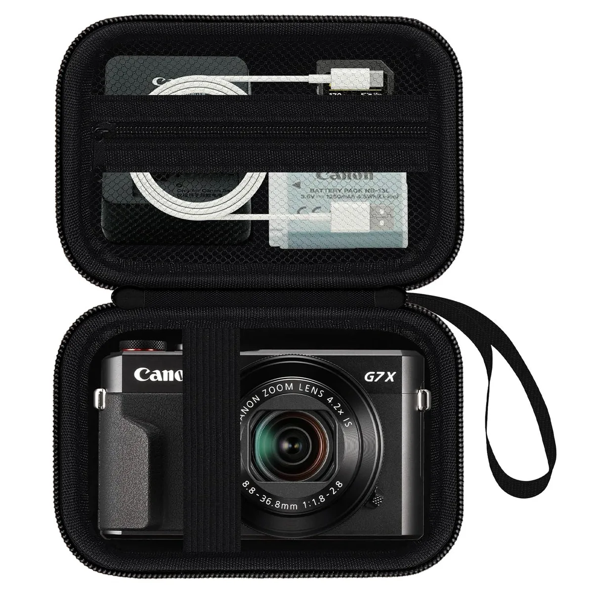 HESPLUS HPEV177-BLACK Hard Case for Canon G7X Mark III/II SX740 HS Black — product photo