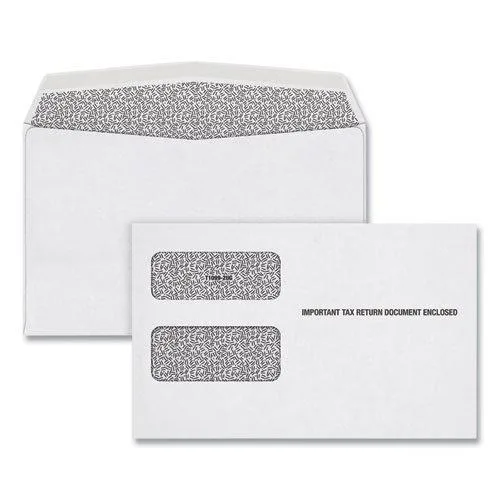 TOPS TOPS 22222 1099 Double Window Envelope Gummed Closure 5.63 x 9 24 Pack mailing supply — product photo
