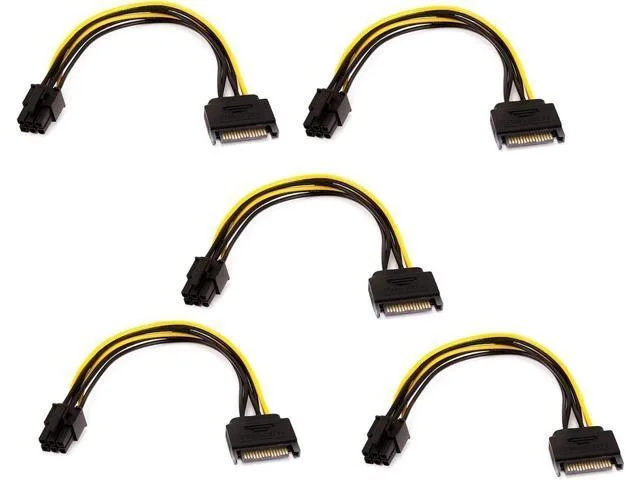 Manw Manw 15-pin SATA to 6-pin PCIe adapter internal power cable 18AWG 20cm — product photo