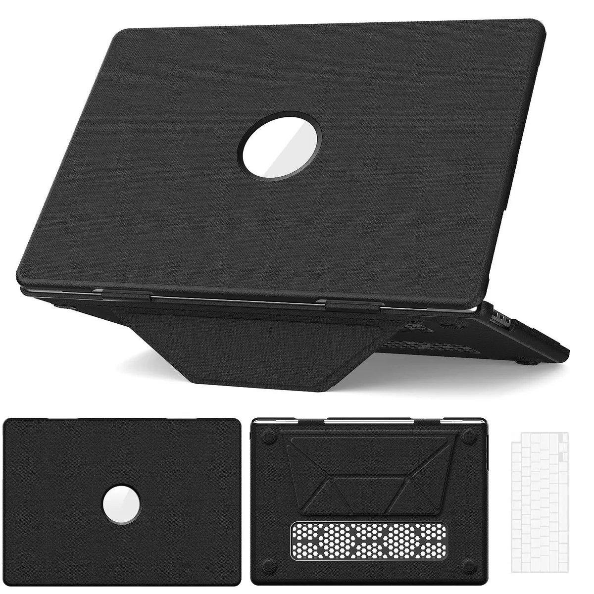 Werleo Werleo MacBook Air 15 Case M4 M3 M2 Fabric Kickstand Black — product photo