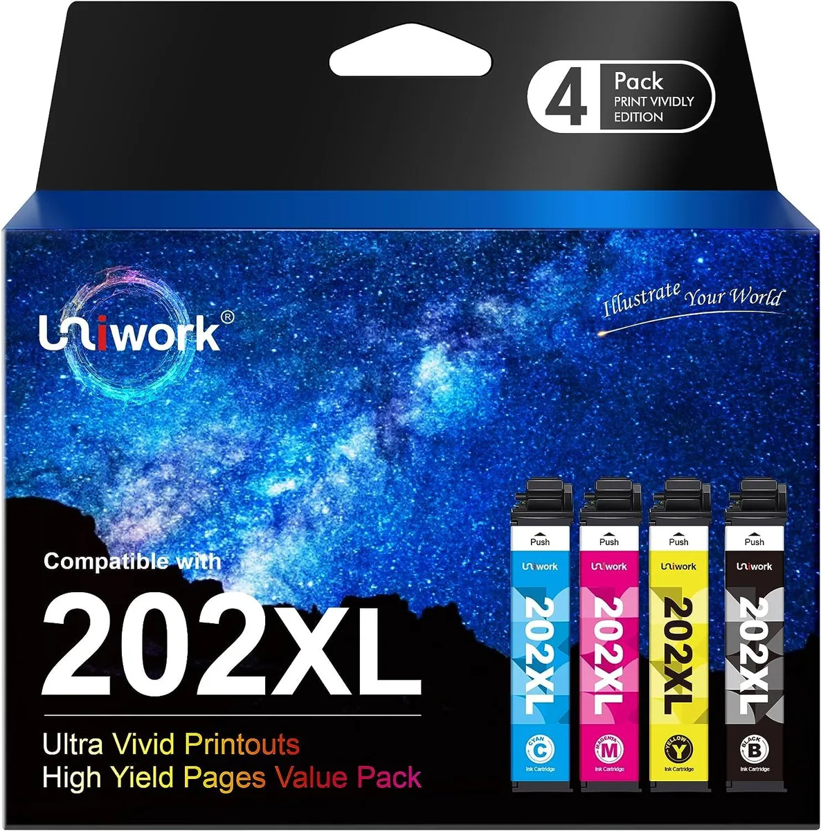 NuoTo NuoTo 202XL ink cartridge 4-pack black cyan magenta yellow — product photo