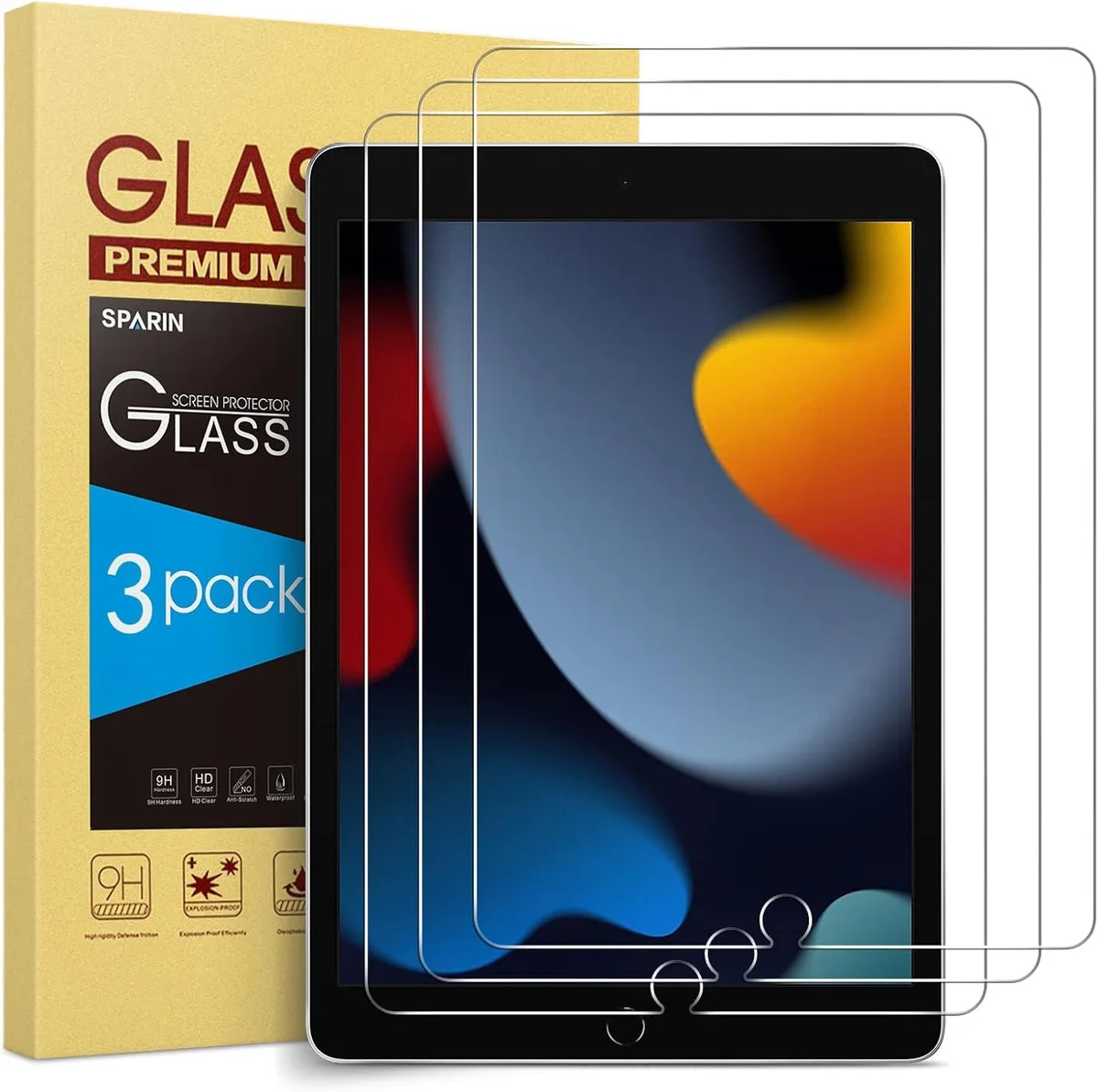Leelbox Leelbox 3 Pack Tempered Glass Screen Protector 10.2 Inch iPad 9th 8th 7th Gen — product photo