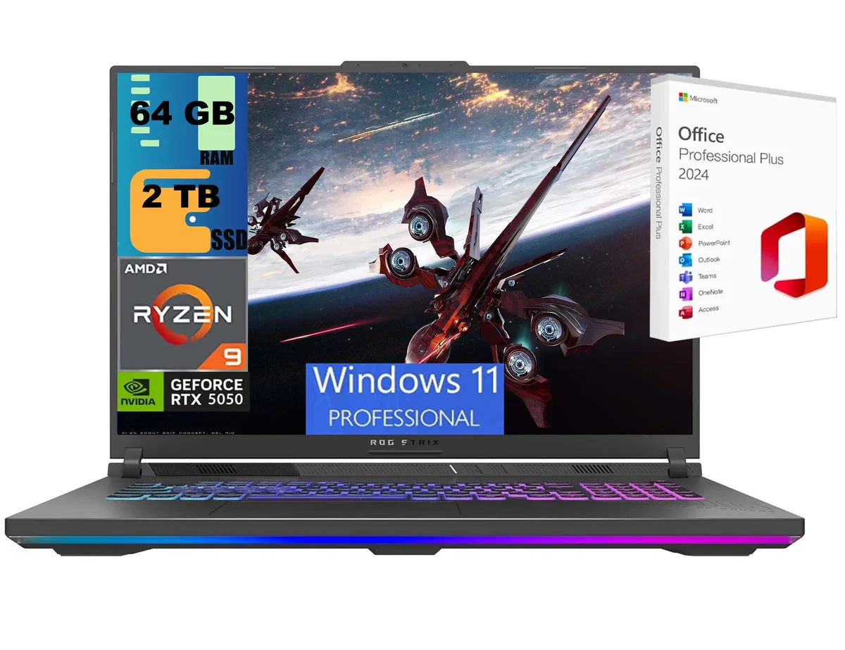 ASUS ASUS ROG Strix G18 18" FHD+ 144Hz Ryzen 9 8940HX RTX 5050 64GB 2TB gaming laptop — product photo