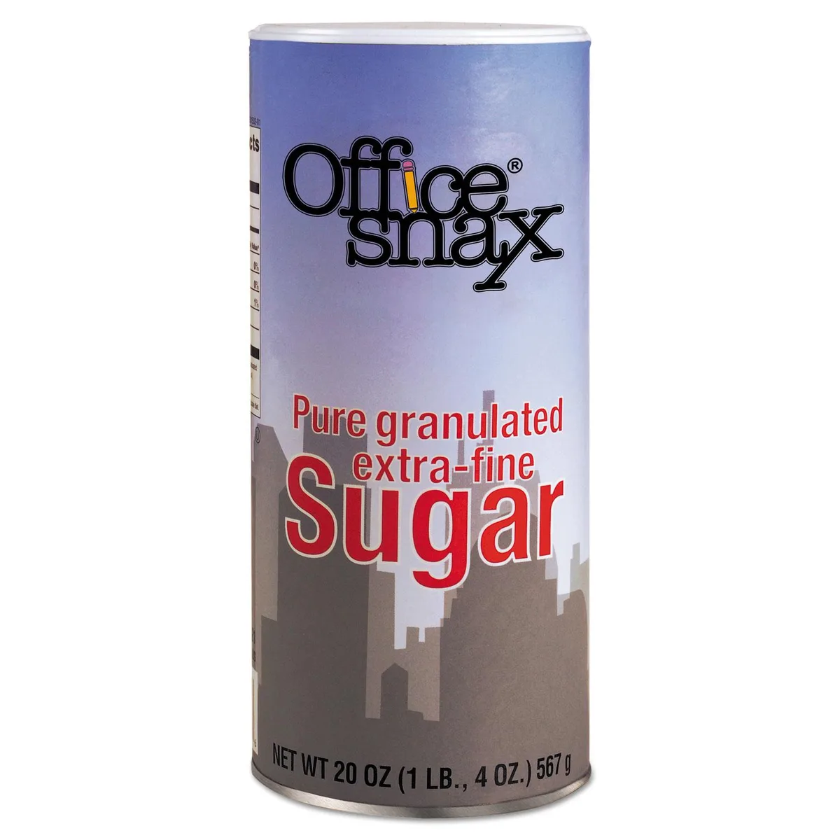 Reclosable 20 oz sugar canister, regular flavor, 24 per carton