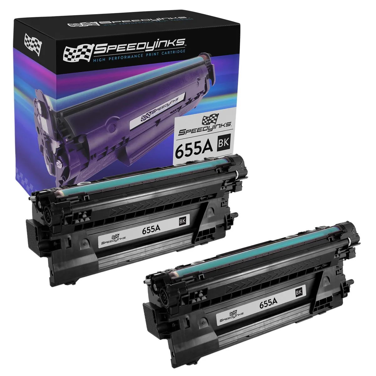SpeedyInks SpeedyInks Compatible Toner Cartridge HP 655A CF450A Black 2-Pack 12500 Pages — product photo