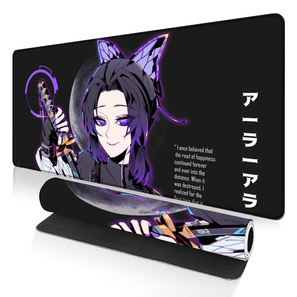 Alpha Fit Alpha Fit Anime 06 mouse pad 35.4" x 15.7" Purple Butterfly Swordswoman — product photo