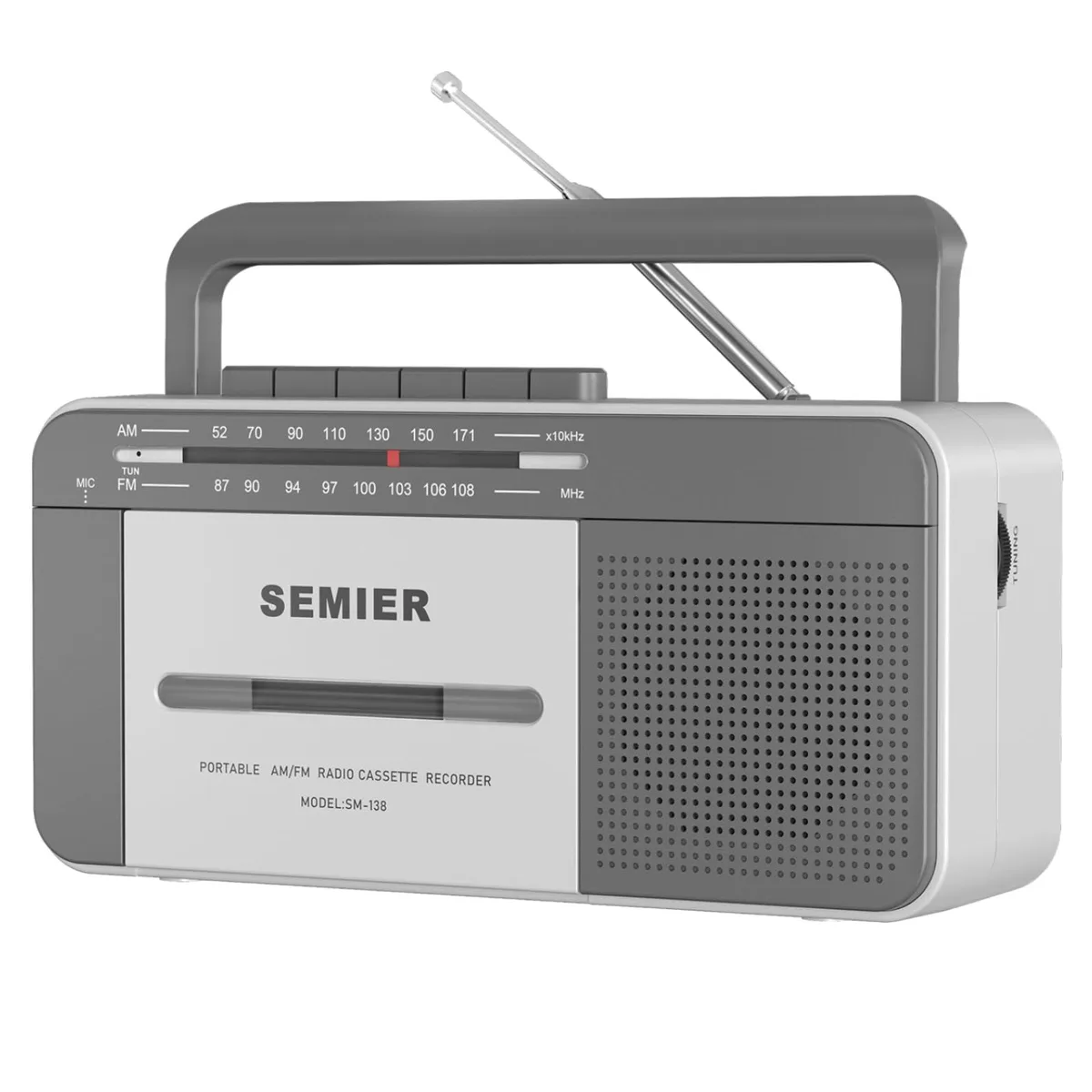  SEMIER Cassette Player Boombox AM/FM 6W 2.2 lbs — product photo