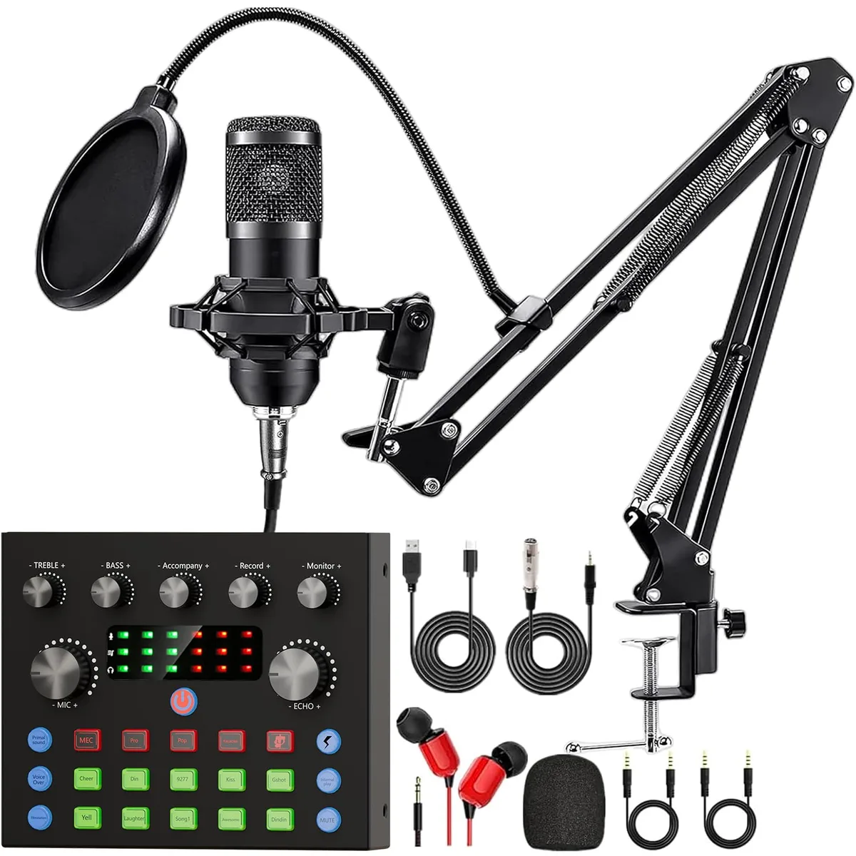  Brvomussy V8S1 Podcast Bundle with 2 Mics and Voice Changer — product photo