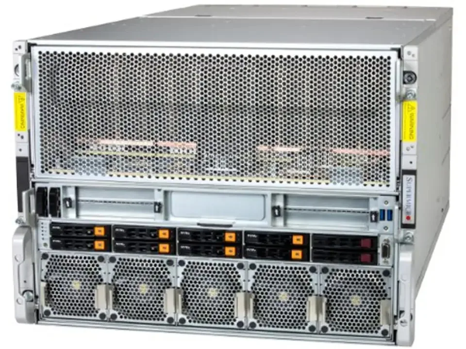 Supermicro Supermicro AS -8126GS-TNMR-G1 8U rack server dual EPYC 9575F 2.3TB DDR5 8×MI325X 4×3.8TB+960GB NVMe — product photo