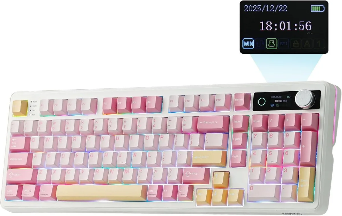 usbroway usbroway TH99 PRO 96% Gaming Keyboard (Pink, Creamy Jade) — product photo