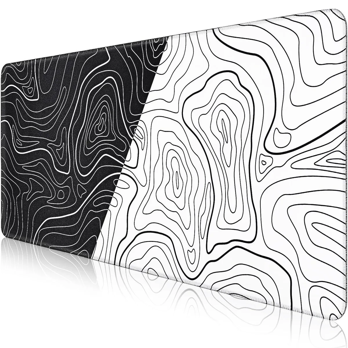  CLRBEATTY Topographic Map Desk Mat 27.5x11.8 in Black White — product photo