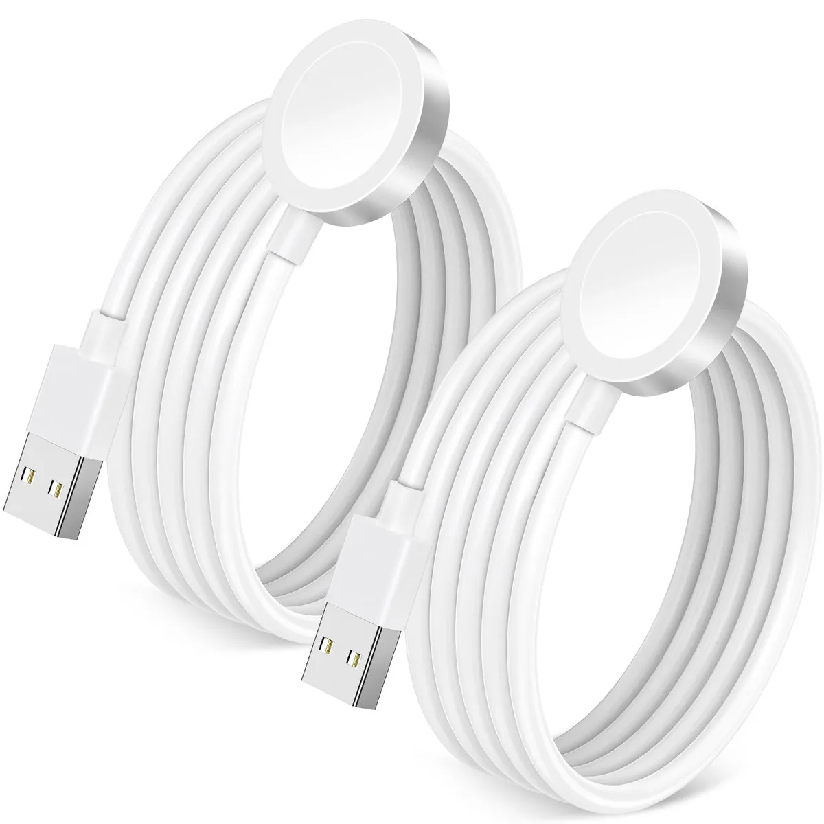 esbeecables 2-Pack USB Type A to Apple Watch Magnetic Charging Cable 3.3FT White — product photo