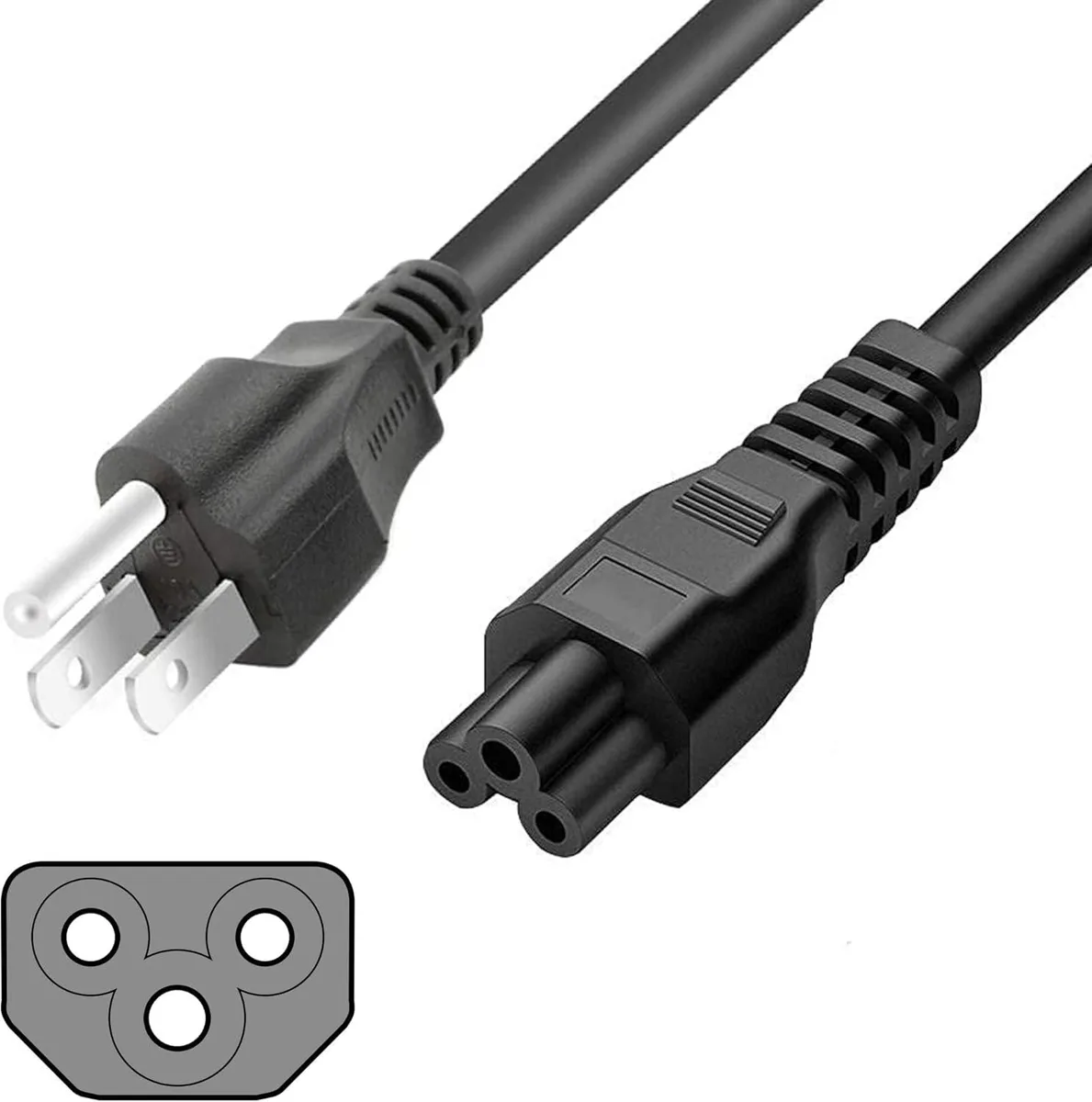 SatelliteSale SatelliteSale Power Extension Cord NEMA 5-15P to IEC C5 3 ft — product photo