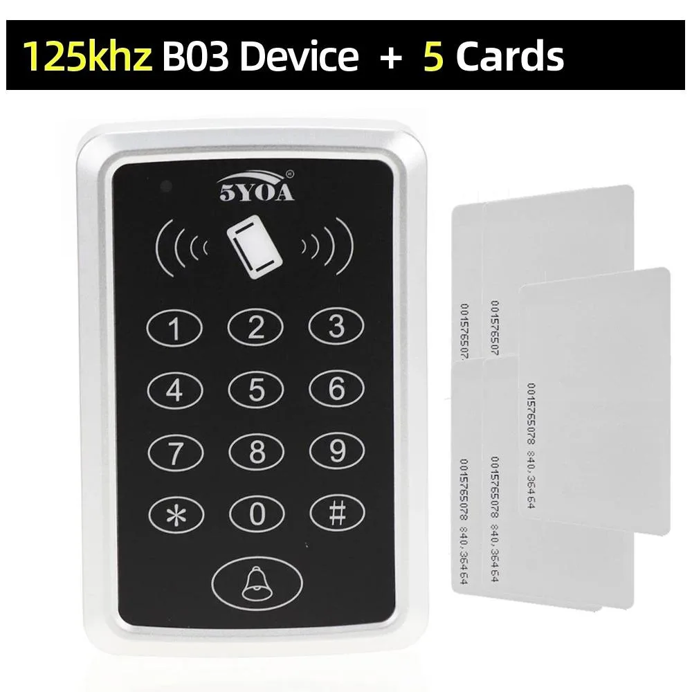 Rectangular plastic keypad with numeric buttons and RFID reader area, silver finish