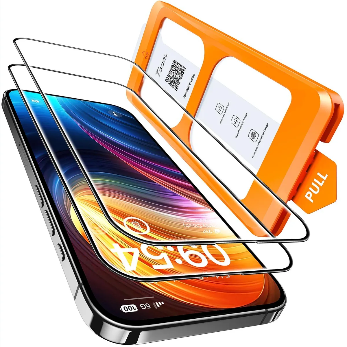  TOCOL iPhone 16 Screen Protector Tempered Glass 2 Pack — product photo