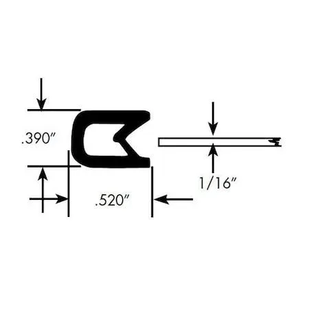Fairchild Fairchild 0317-50 Edge Trim PVC 50 ft 3/8 in Black — product photo