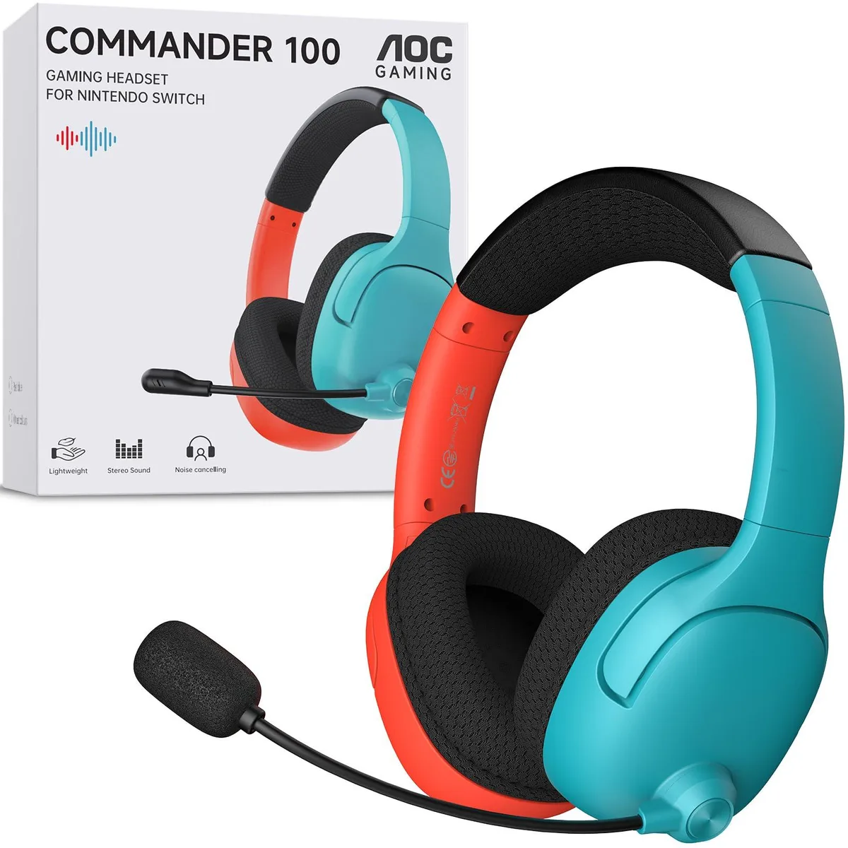  AOC Captain 400 Wireless Gaming Headset Blue 40mm 3.5mm — product photo