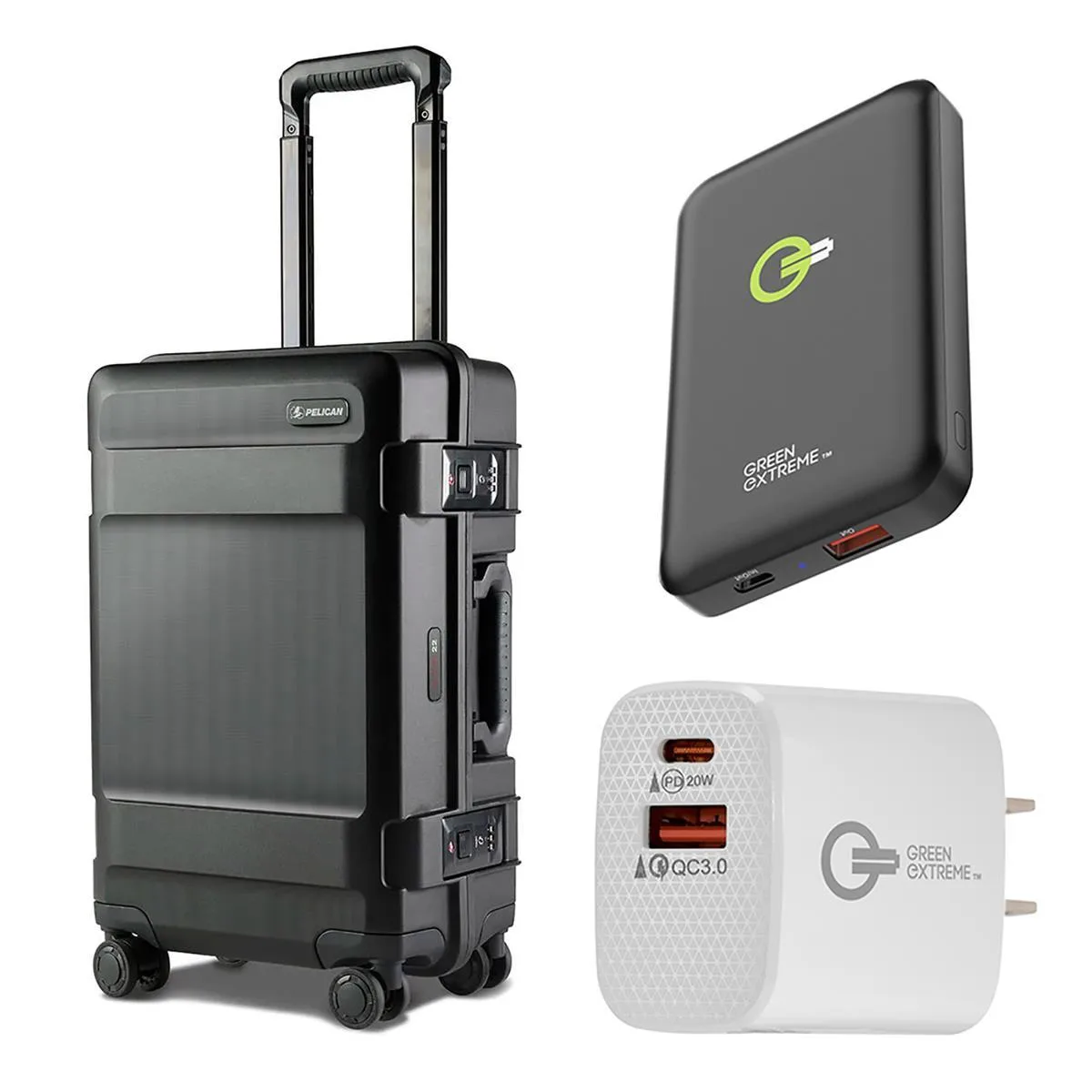 Pelican Products, Inc. Pelican ATX 22" Wheeled Carry-On Hard Travel Case Black with Power Bank — product photo