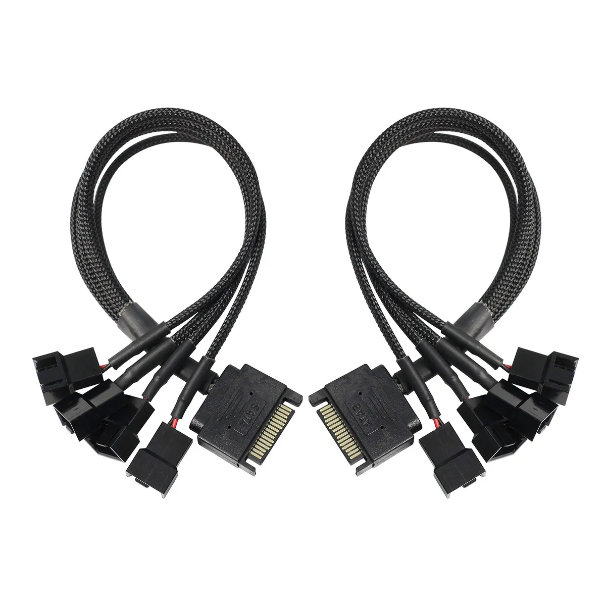 BUCIER BUCIER SATA to 4×3/4-pin fan splitter 28cm 2-pack — product photo