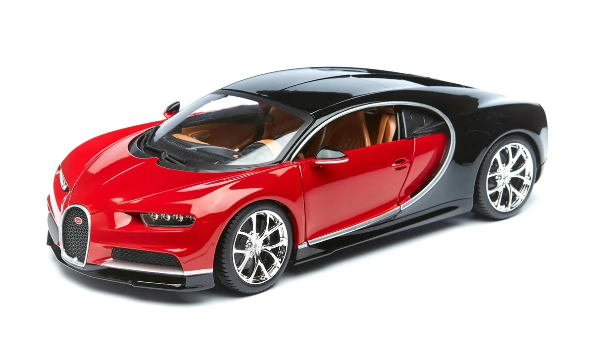 BBURAGO BBURAGO 2016 Bugatti Chiron Red with Black 1/18 Diecast Vehicle — product photo