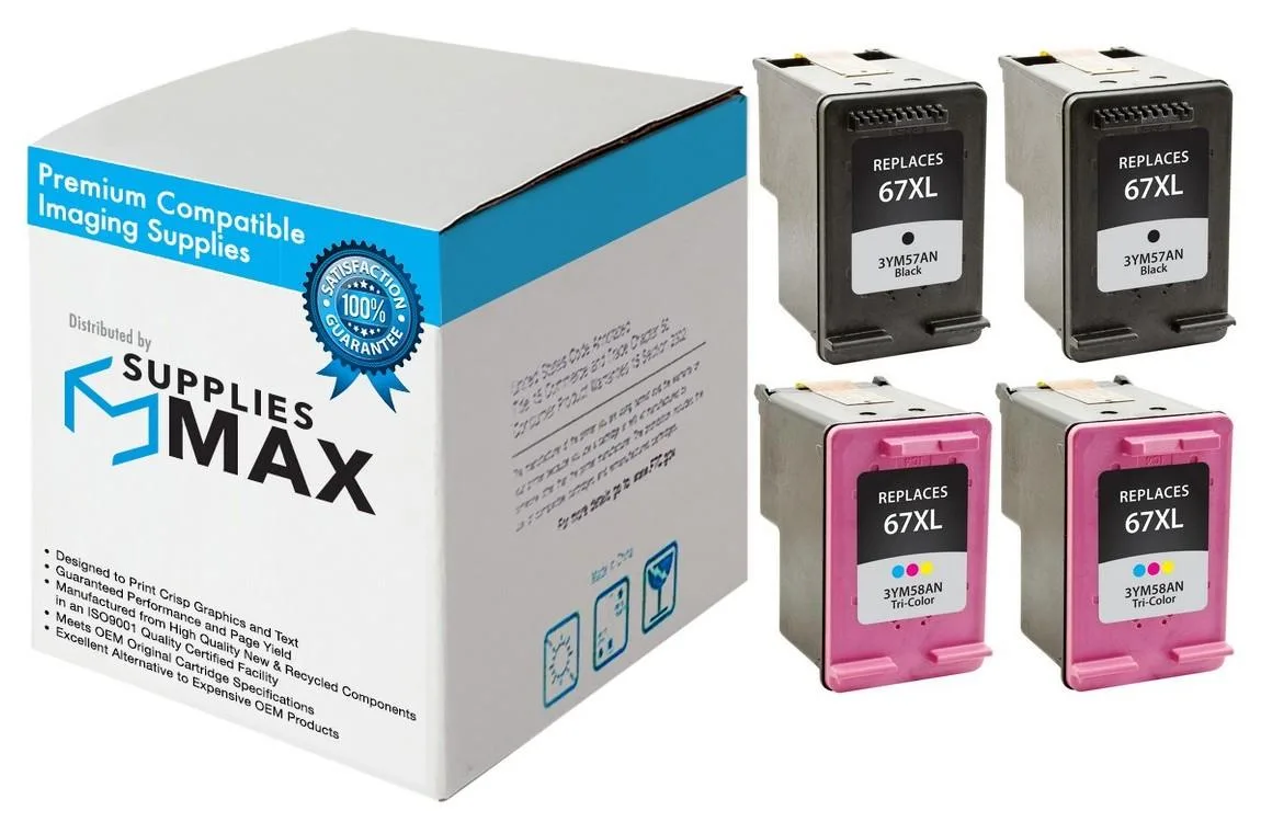 SuppliesMax SuppliesMax HP 67XL Inkjet Combo Pack 2 Black 2 Color — product photo