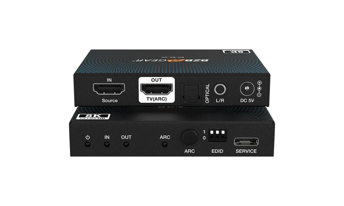 BZBGEAR BZBGEAR 8K60 HDMI 2.1 Audio De-Embedder to S/PDIF and L/R — product photo