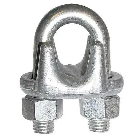 Silver U-bolt wire rope clip, cast malleable iron, 1/2 in rope diameter