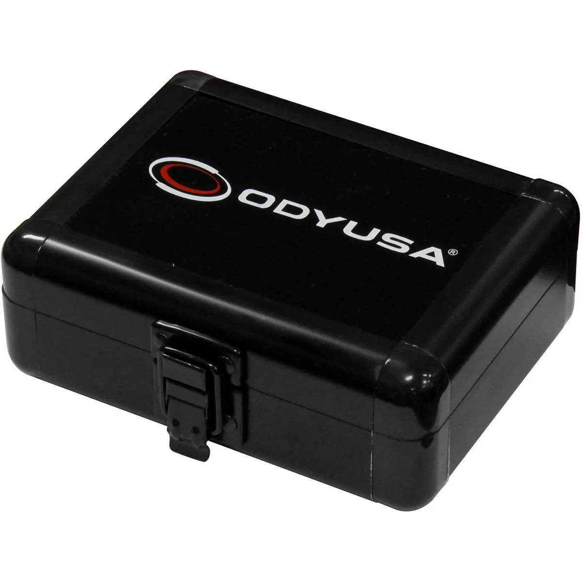 Black rectangular utility case with chrome accents and customizable diced foam interior