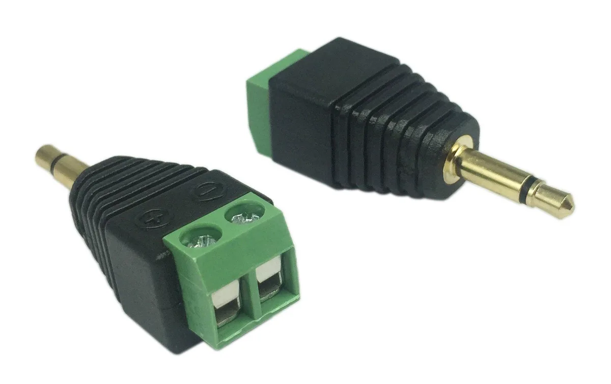 Vszerda Vszerda 3.5mm TS Mono Male to 2-Pin Screw Terminal Adapter 2-Pack 4330106270 — product photo