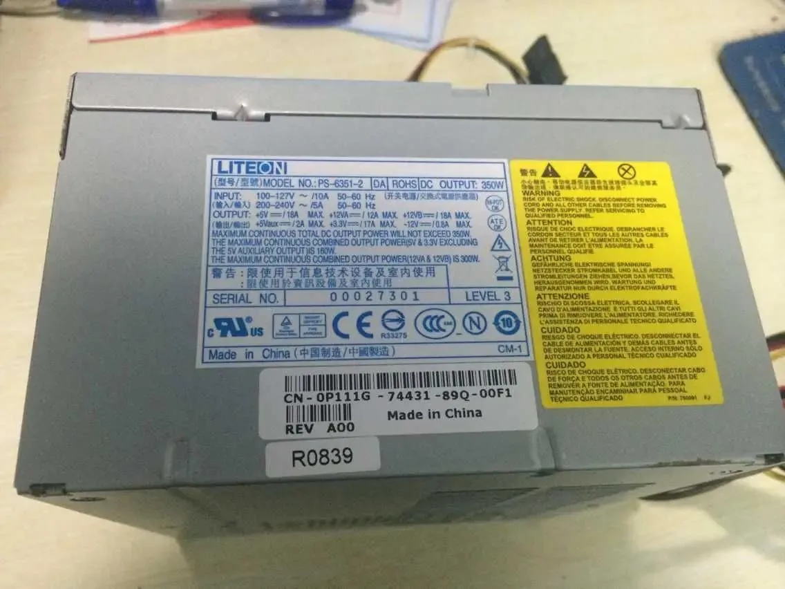 Supersuperuncle Supersuperuncle Server Power Supply for Inspiron 530 CPB09-001B PS-6351-2 ATX0350D5WL PS-6451 — product photo