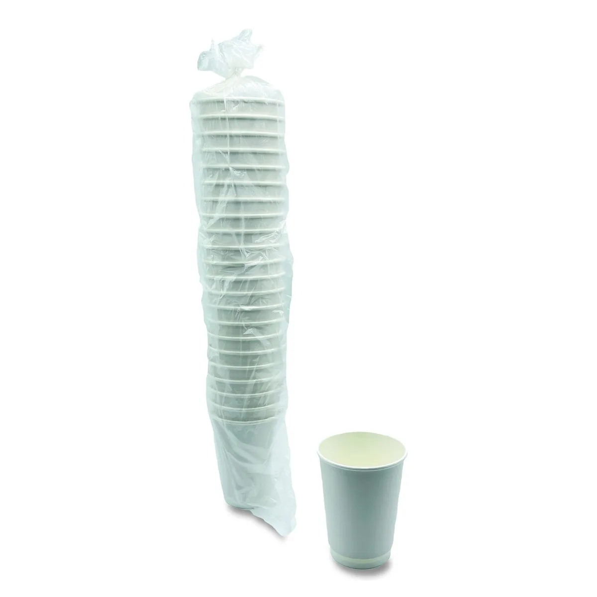 Boardwalk Boardwalk 12 oz Double-Walled White Hot Cups 500/Carton — product photo