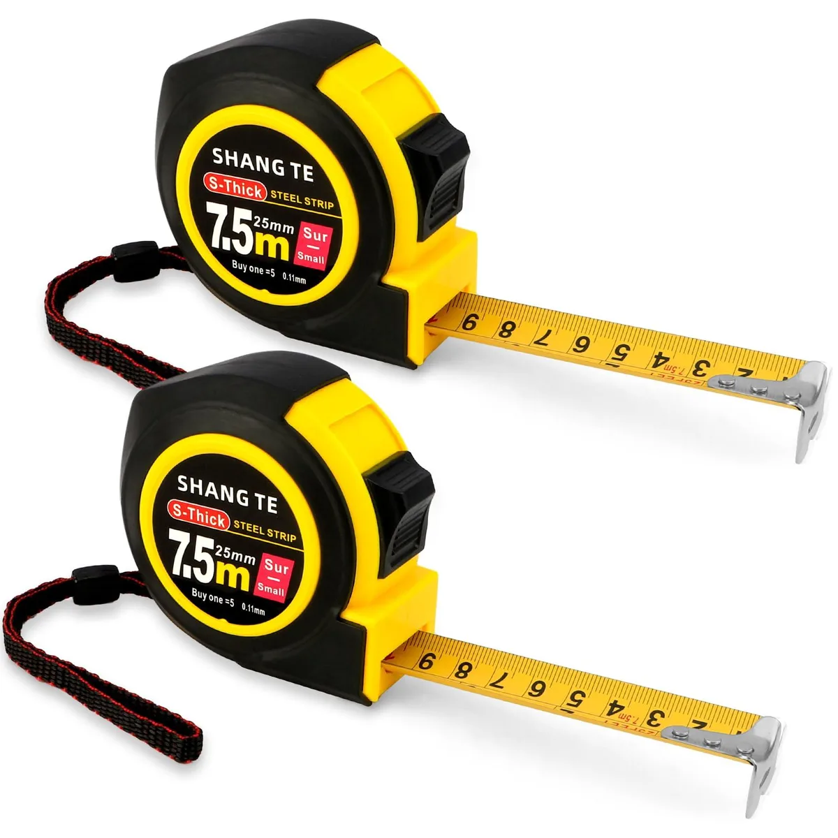 2 Pack 25 ft Tape Measures (7.5 m) — product photo