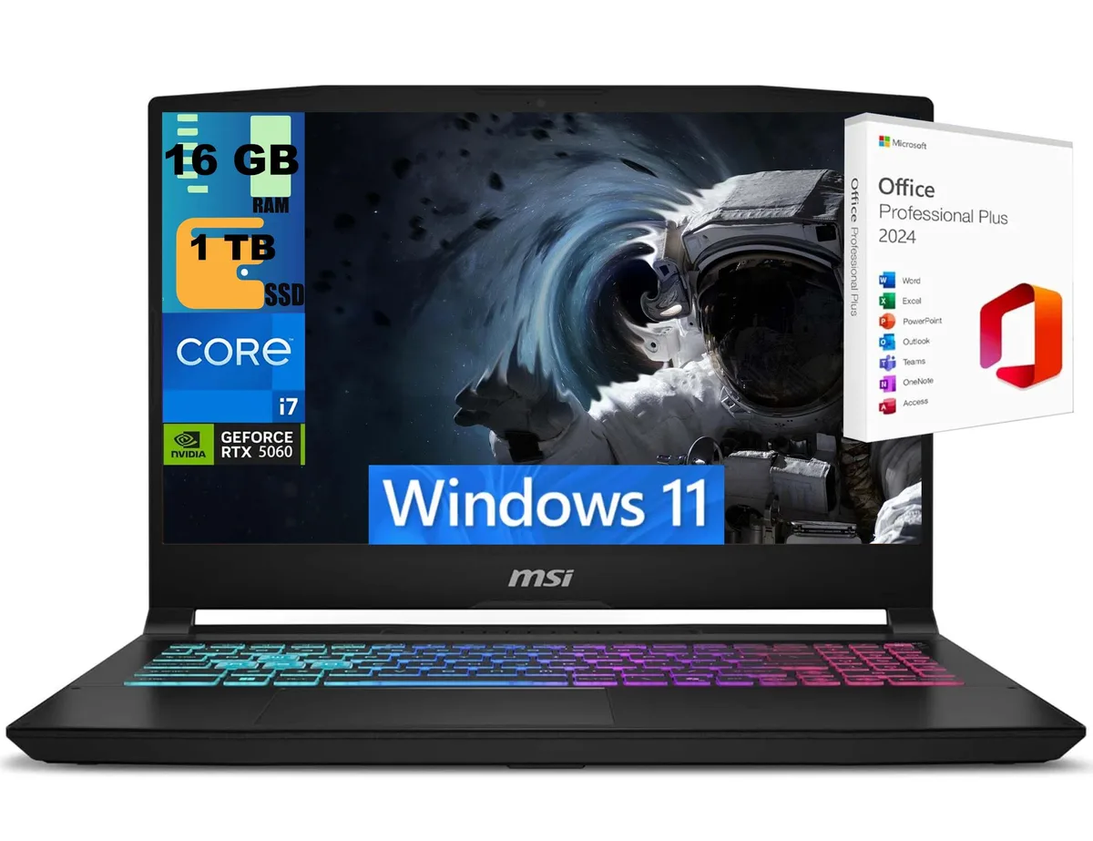 MSI MSI Katana 15 gaming laptop i7-14650HX RTX 5060 16GB 1TB 15.6" 165Hz QHD — product photo