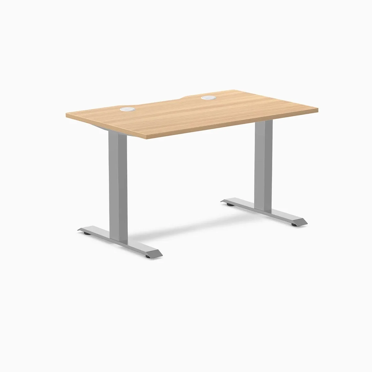 Desky Desky Zero Scalloped Laminate Desk Sublime Teak Grey 47.2 x 29.5 in with Grommets — product photo
