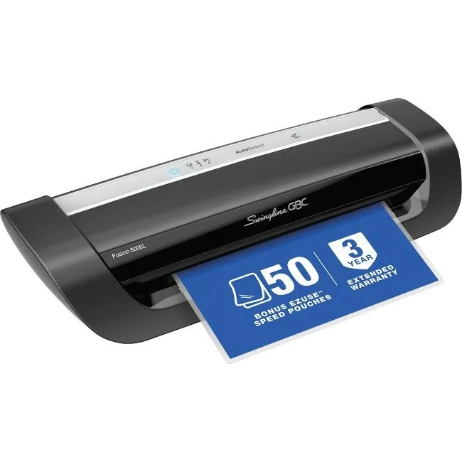 Swingline 6000L thermal pouch laminator, white rectangular unit with silver accents