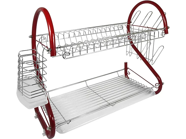 Better Chef Better Chef DR-165R 16-Inch 2-Tier Chrome Dish Rack Red — product photo