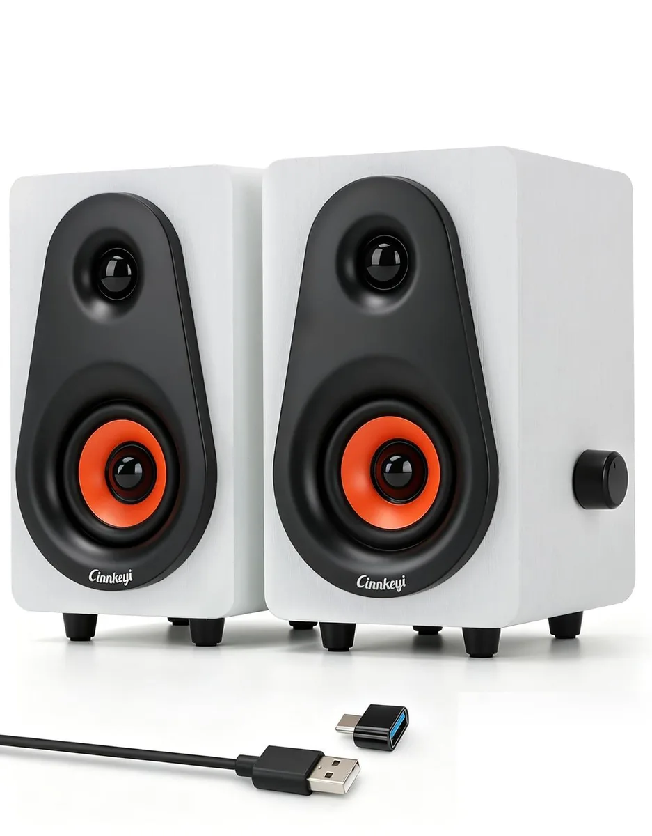  cinnkeyi C5203-White 2.0 USB Speakers 12W White — product photo