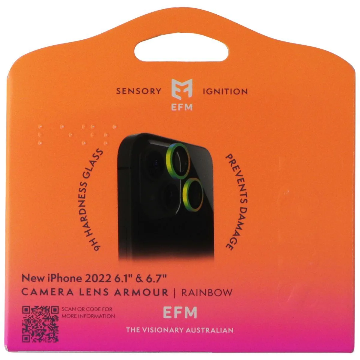 Rainbow tempered-glass camera lens protector for iPhone 14 and 14 Plus