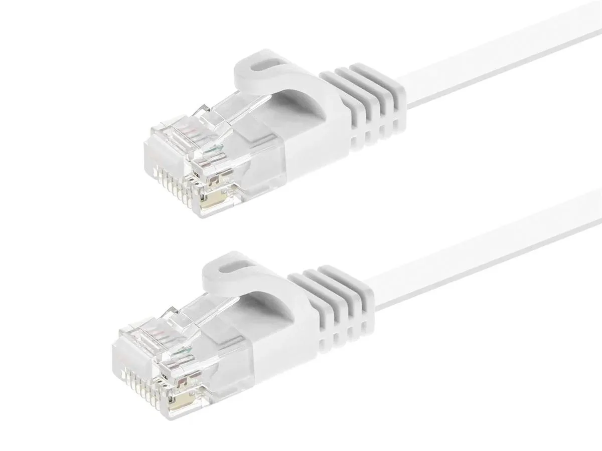 Monoprice Inc. Monoprice 143073 Cat6 Flat Ethernet Cable 1 ft White 30AWG 550MHz — product photo