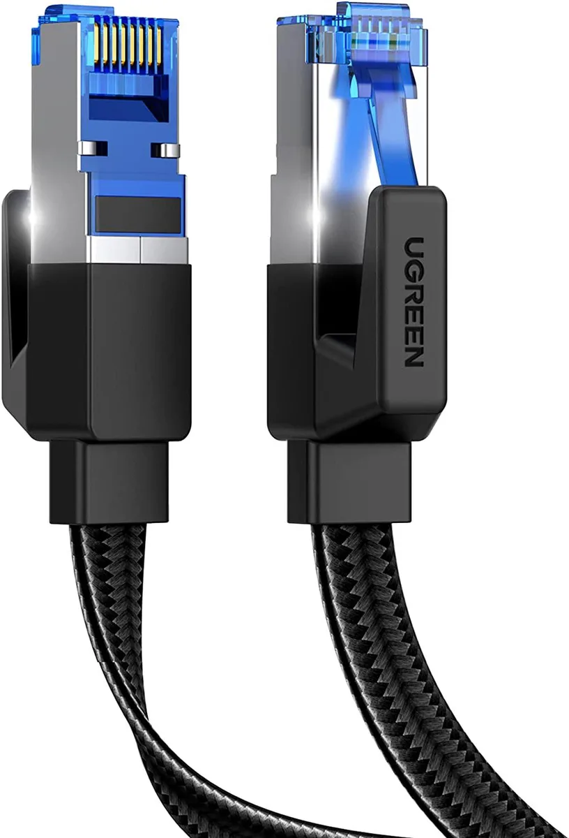 CELUX CELUX Cat 8 network ethernet cable 3FT flat 40Gbps 2000Mhz 26AWG shielded — product photo