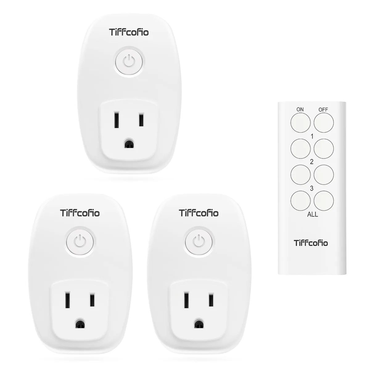  Tiffcofio 51190 smart plug 15A 1875W 100ft remote — product photo