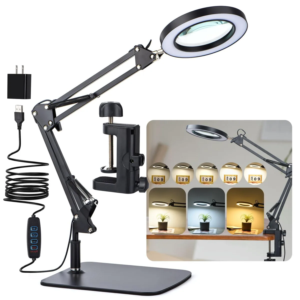 DNBeffulgent DNBeffulgent 5-Diopter LED Magnifier Swing Arm DY-20-06 — product photo