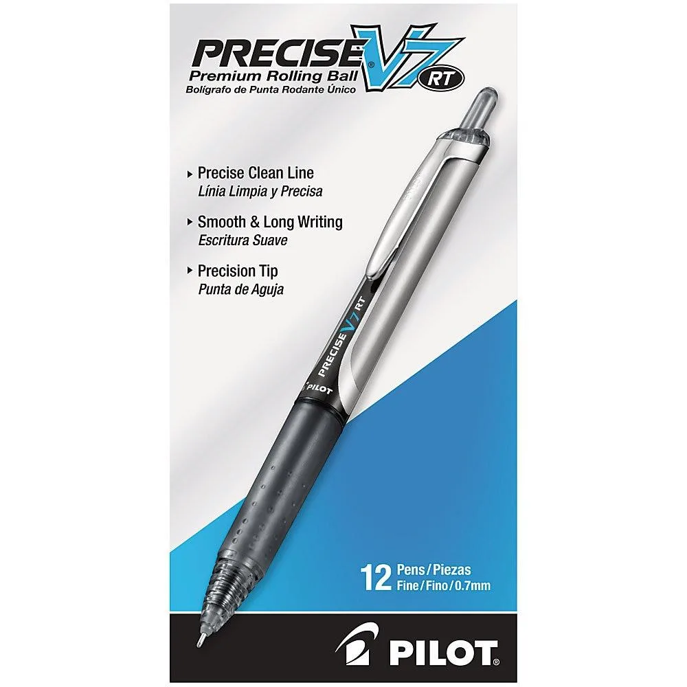 Pilot Pen Pilot Pen PIL26067 Precise V7RT Retractable Rollerball Pen Black .7mm 12 Pack — product photo