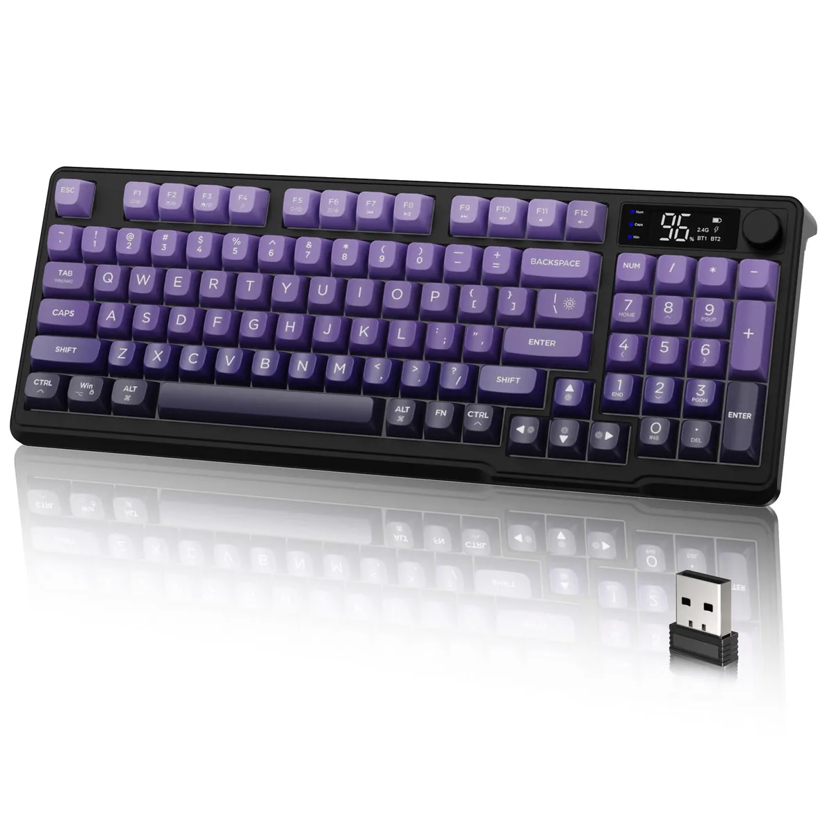  LexonElec M96 Wireless Gaming Keyboard Grape Purple 94 Keys — product photo